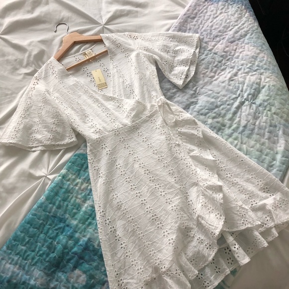 White Japna Broderie Wrap Dress - Picture 3 of 6